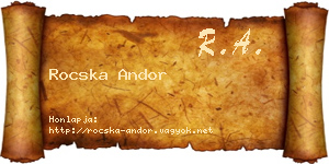 Rocska Andor névjegykártya