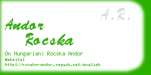 andor rocska business card